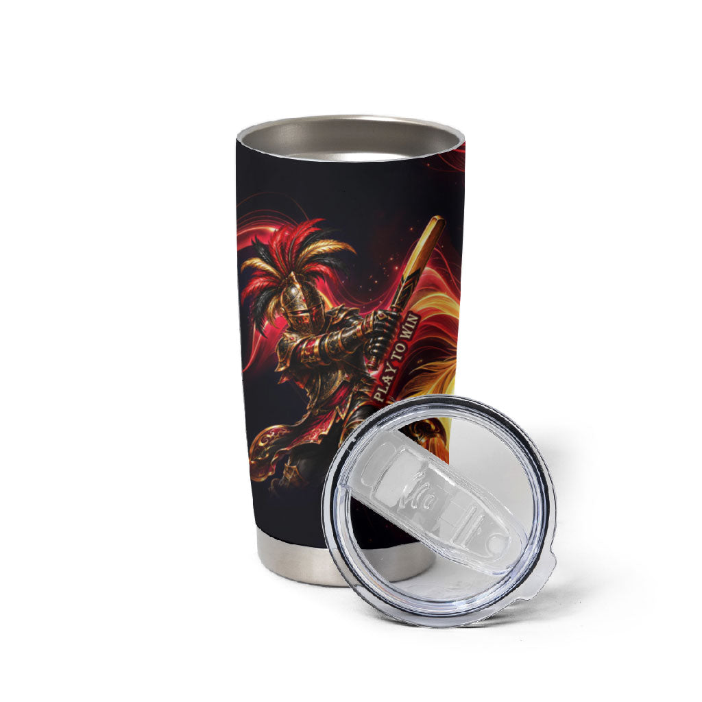 Trinbago Knight Riders Cricket Tumbler Cup Trinidad and Tobago Fiery Knight Warrior Bat Flame