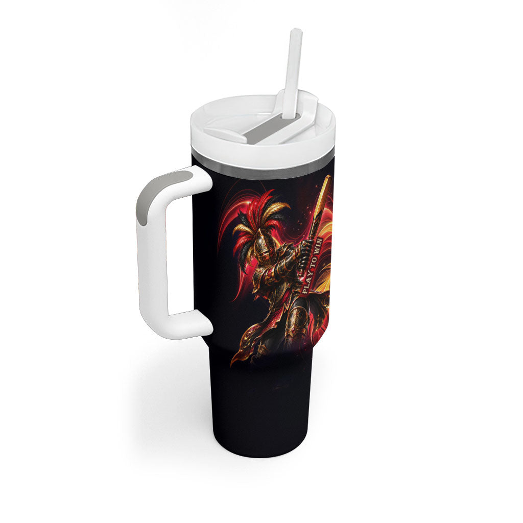 Trinbago Knight Riders Cricket Tumbler With Handle Trinidad and Tobago Fiery Knight Warrior Bat Flame