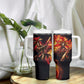 Trinbago Knight Riders Cricket Tumbler With Handle Trinidad and Tobago Fiery Knight Warrior Bat Flame