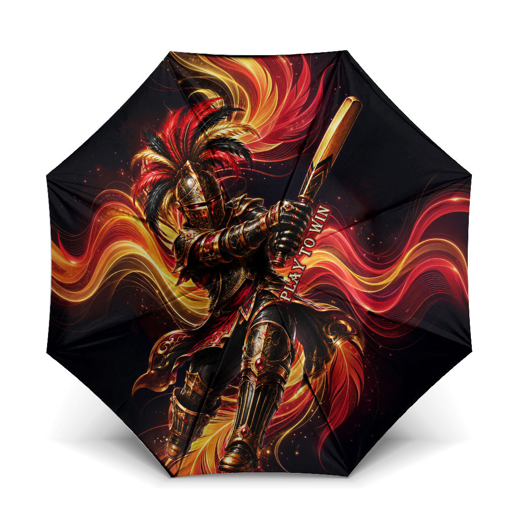Trinbago Knight Riders Cricket Umbrella Trinidad and Tobago Fiery Knight Warrior Bat Flame