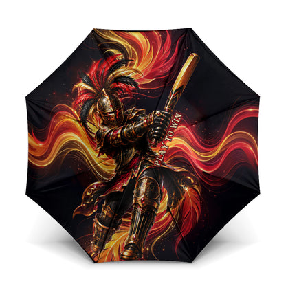 Trinbago Knight Riders Cricket Umbrella Trinidad and Tobago Fiery Knight Warrior Bat Flame