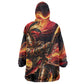 Trinbago Knight Riders Cricket Wearable Blanket Hoodie Trinidad and Tobago Fiery Knight Warrior Bat Flame