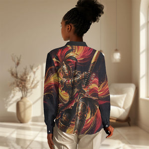 Trinbago Knight Riders Cricket Women Casual Shirt Trinidad and Tobago Fiery Knight Warrior Bat Flame