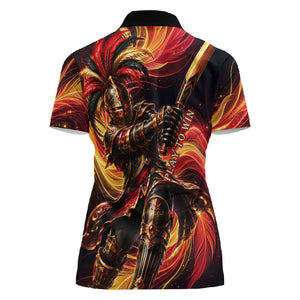 Trinbago Knight Riders Cricket Women Polo Shirt Trinidad and Tobago Fiery Knight Warrior Bat Flame