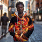 Trinbago Knight Riders Cricket Zip Hoodie Trinidad and Tobago Fiery Knight Warrior Bat Flame