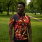 Trinbago Knight Riders Cricket Zipper Polo Shirt Trinidad and Tobago Fiery Knight Warrior Bat Flame