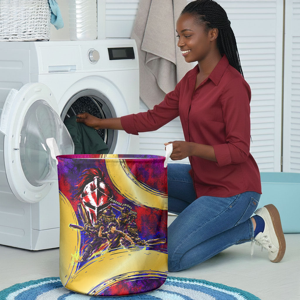 Trinbago Knight Riders Cricket Laundry Basket Trinidad and Tobago Unleash The Knight Brush Stroke