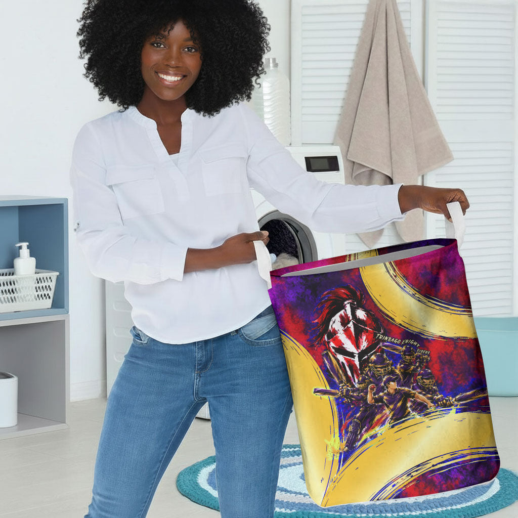 Trinbago Knight Riders Cricket Laundry Basket Trinidad and Tobago Unleash The Knight Brush Stroke