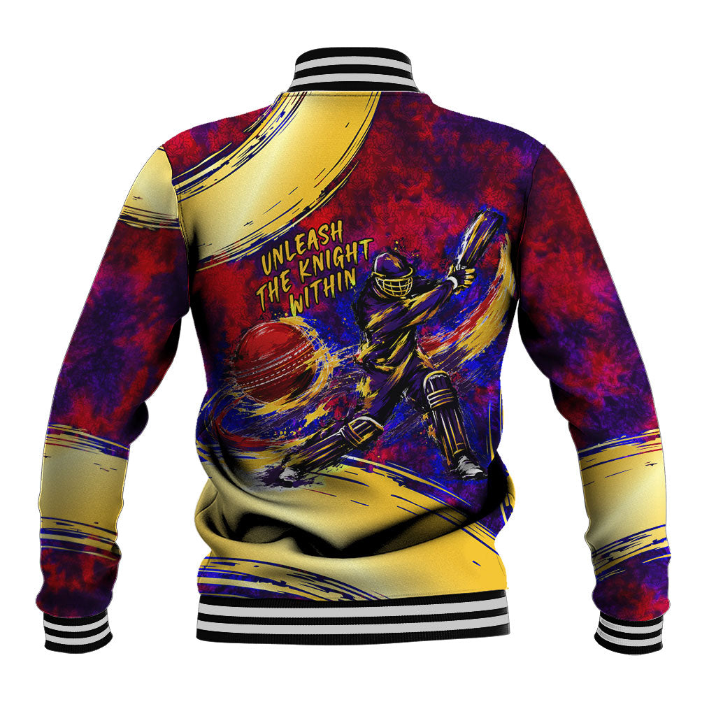 Trinbago Knight Riders Cricket Baseball Jacket Trinidad and Tobago Unleash The Knight Brush Stroke