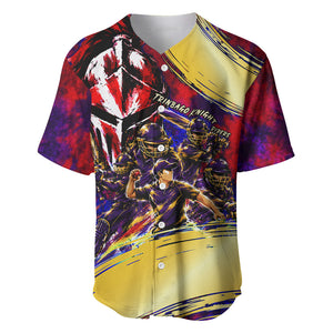 Trinbago Knight Riders Cricket Baseball Jersey Trinidad and Tobago Unleash The Knight Brush Stroke