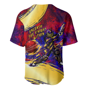 Trinbago Knight Riders Cricket Baseball Jersey Trinidad and Tobago Unleash The Knight Brush Stroke