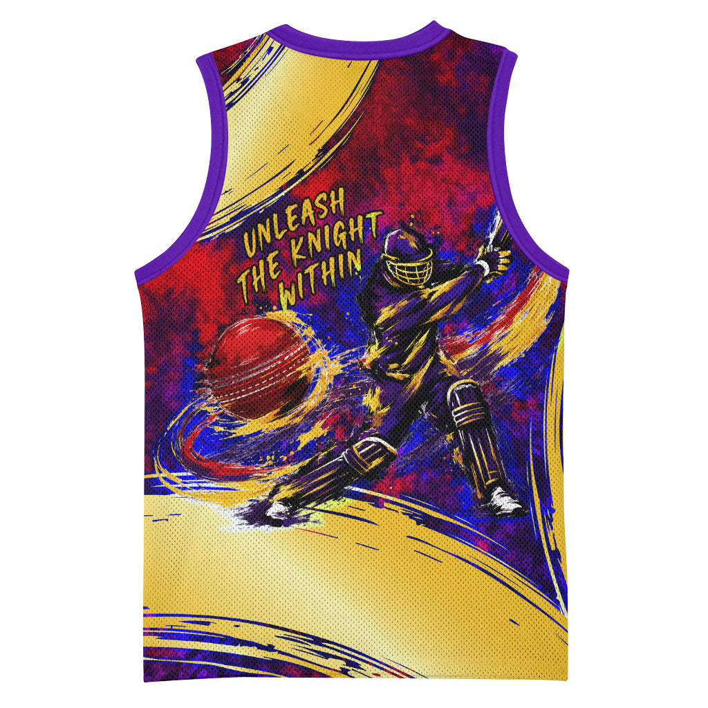 Trinbago Knight Riders Cricket Basketball Jersey Trinidad and Tobago Unleash The Knight Brush Stroke