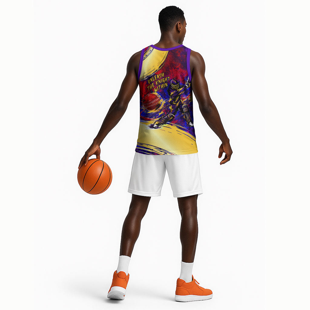 Trinbago Knight Riders Cricket Basketball Jersey Trinidad and Tobago Unleash The Knight Brush Stroke