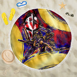Trinbago Knight Riders Cricket Beach Blanket Trinidad and Tobago Unleash The Knight Brush Stroke