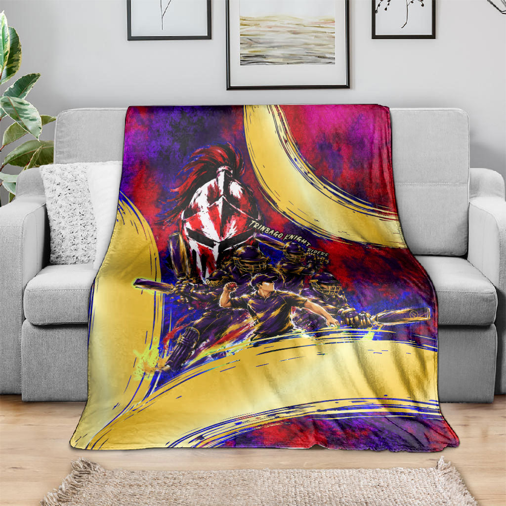Trinbago Knight Riders Cricket Blanket Trinidad and Tobago Unleash The Knight Brush Stroke
