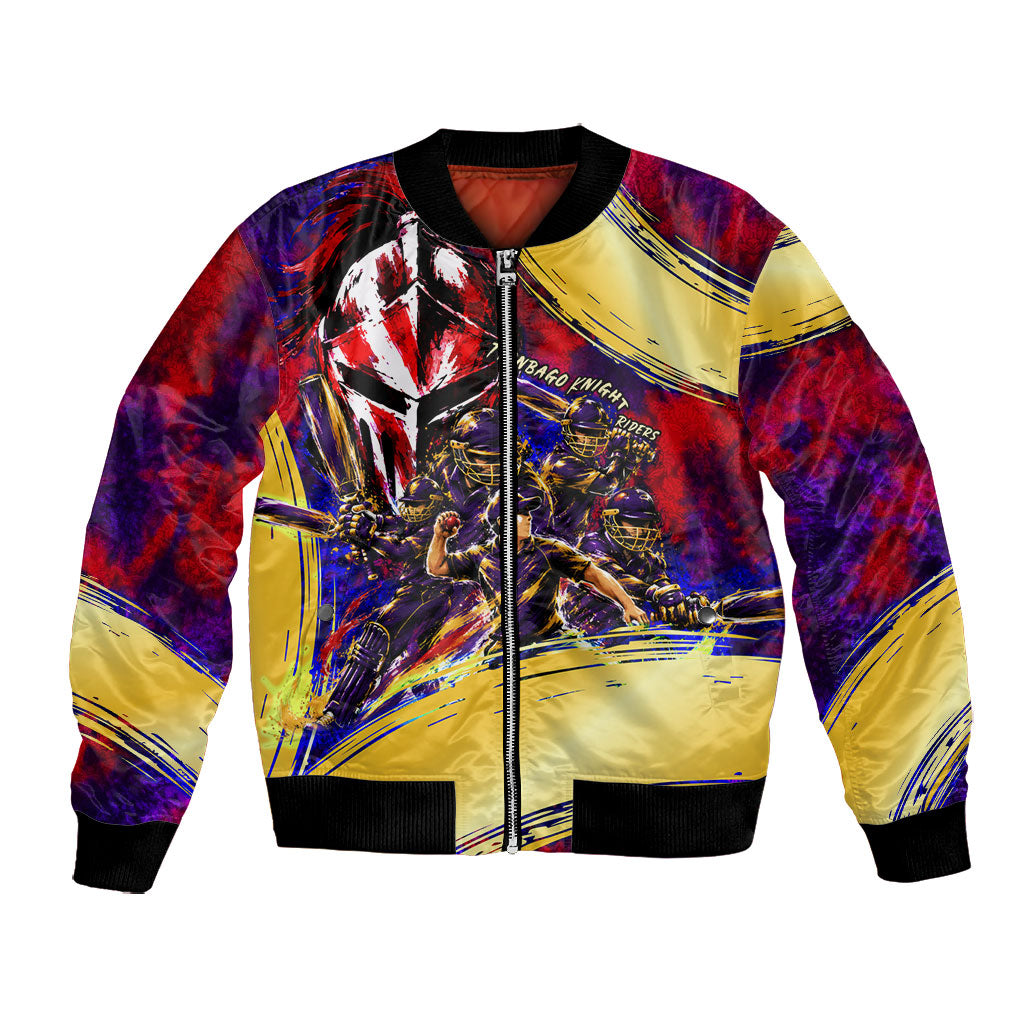Trinbago Knight Riders Cricket Bomber Jacket Trinidad and Tobago Unleash The Knight Brush Stroke