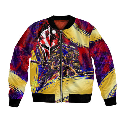 Trinbago Knight Riders Cricket Bomber Jacket Trinidad and Tobago Unleash The Knight Brush Stroke