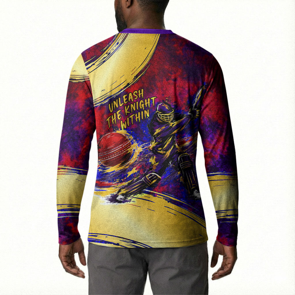 Trinbago Knight Riders Cricket Button Sweatshirt Trinidad and Tobago Unleash The Knight Brush Stroke