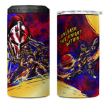 Trinbago Knight Riders Cricket 4 in 1 Can Cooler Tumbler Trinidad and Tobago Unleash The Knight Brush Stroke