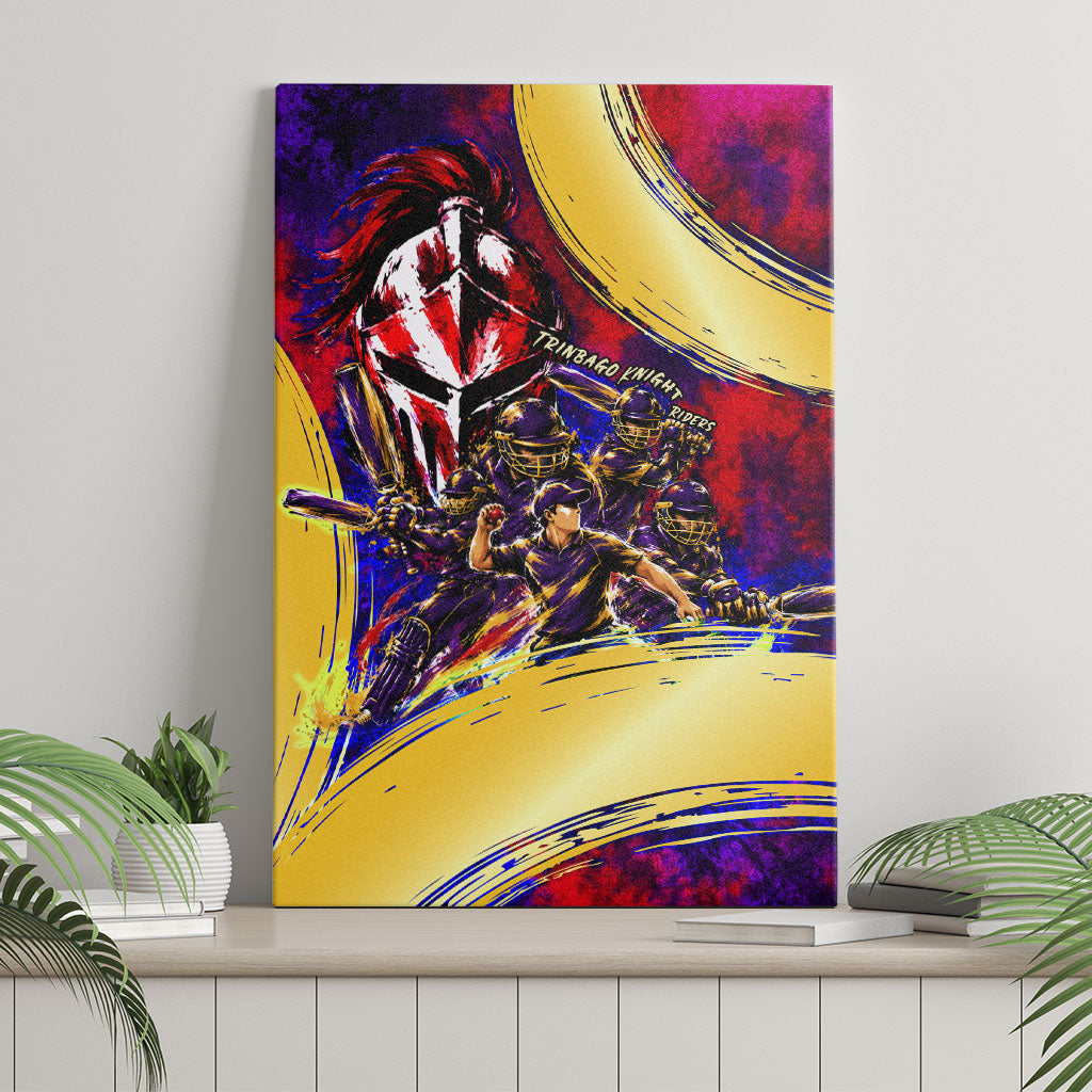 Trinbago Knight Riders Cricket Canvas Wall Art Trinidad and Tobago Unleash The Knight Brush Stroke