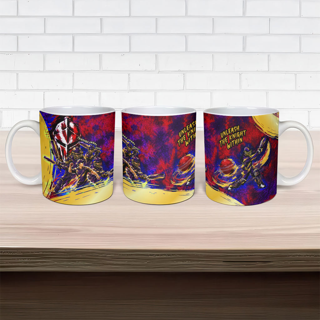 Trinbago Knight Riders Cricket Ceramic Mug Trinidad and Tobago Unleash The Knight Brush Stroke