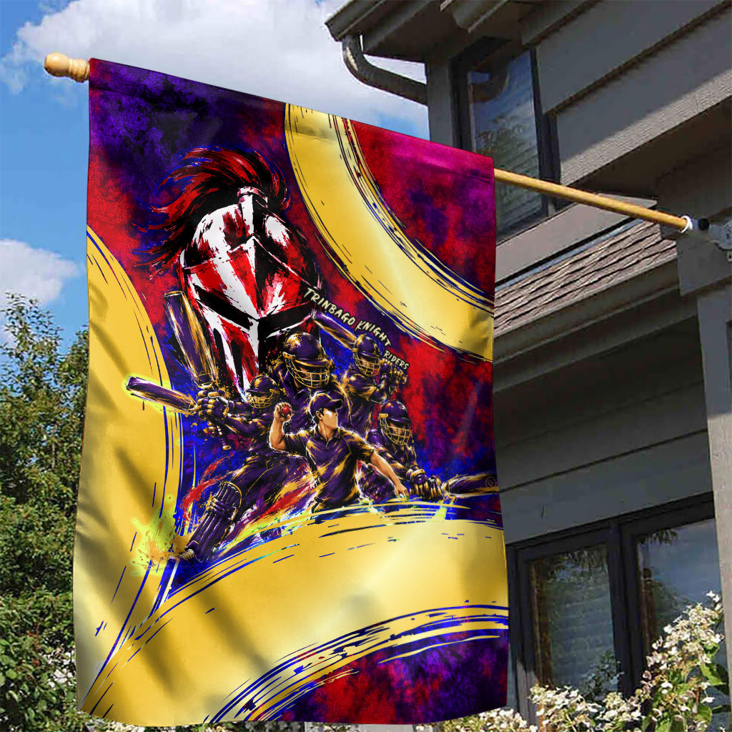 Trinbago Knight Riders Cricket Garden Flag Trinidad and Tobago Unleash The Knight Brush Stroke