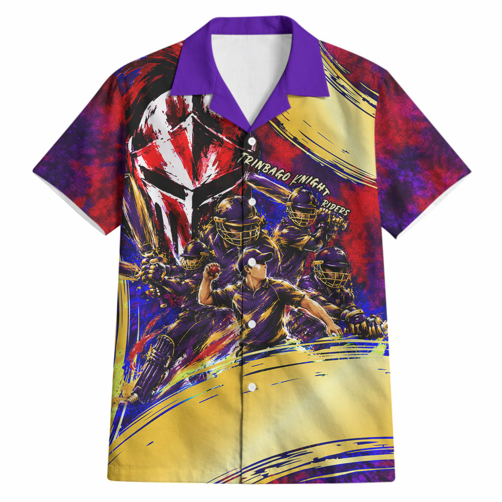 Trinbago Knight Riders Cricket Hawaiian Shirt Trinidad and Tobago Unleash The Knight Brush Stroke