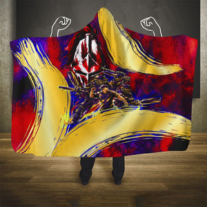 Trinbago Knight Riders Cricket Hooded Blanket Trinidad and Tobago Unleash The Knight Brush Stroke