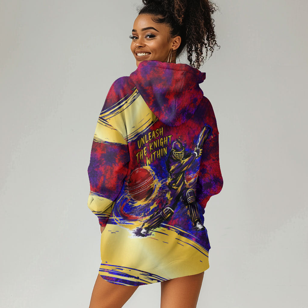Trinbago Knight Riders Cricket Hoodie Dress Trinidad and Tobago Unleash The Knight Brush Stroke