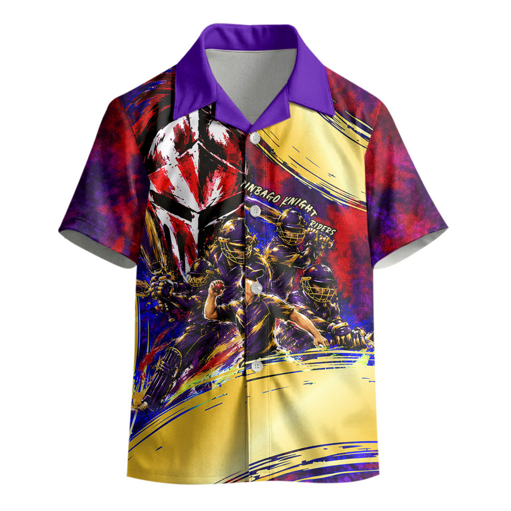 Trinbago Knight Riders Cricket Kid Hawaiian Shirt Trinidad and Tobago Unleash The Knight Brush Stroke