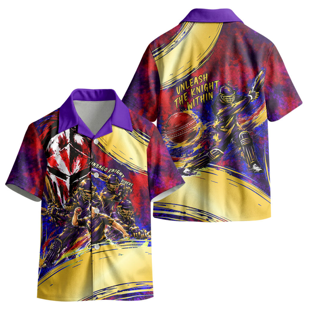 Trinbago Knight Riders Cricket Kid Hawaiian Shirt Trinidad and Tobago Unleash The Knight Brush Stroke