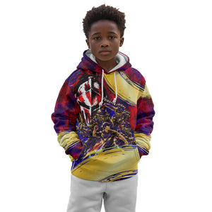 Trinbago Knight Riders Cricket Kid Hoodie Trinidad and Tobago Unleash The Knight Brush Stroke