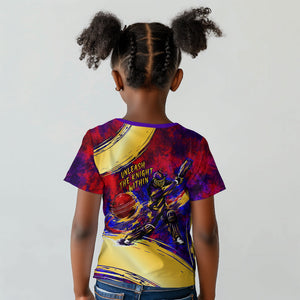 Trinbago Knight Riders Cricket Kid T shirt Trinidad and Tobago Unleash The Knight Brush Stroke
