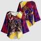 Trinbago Knight Riders Cricket Kimono Sleeve Blouse Trinidad and Tobago Unleash The Knight Brush Stroke