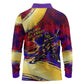 Trinbago Knight Riders Cricket Long Sleeve Polo Shirt Trinidad and Tobago Unleash The Knight Brush Stroke