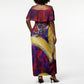 Trinbago Knight Riders Cricket Off Shoulder Maxi Dress Trinidad and Tobago Unleash The Knight Brush Stroke