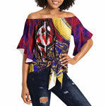 Trinbago Knight Riders Cricket Off Shoulder Wrap Waist Top Trinidad and Tobago Unleash The Knight Brush Stroke