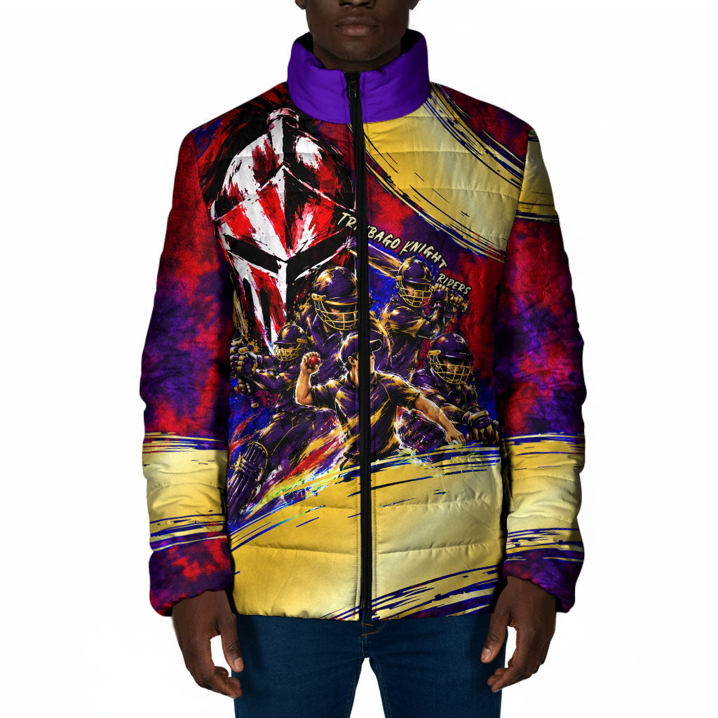 Trinbago Knight Riders Cricket Padded Jacket Trinidad and Tobago Unleash The Knight Brush Stroke