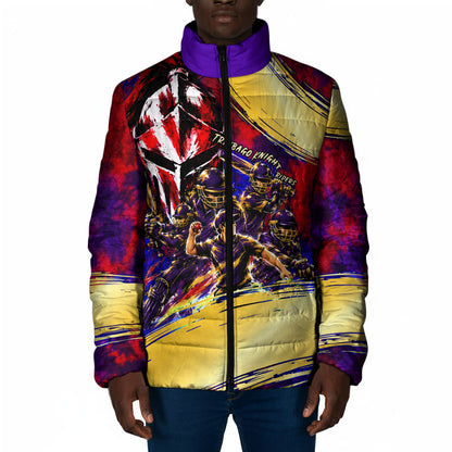 Trinbago Knight Riders Cricket Padded Jacket Trinidad and Tobago Unleash The Knight Brush Stroke