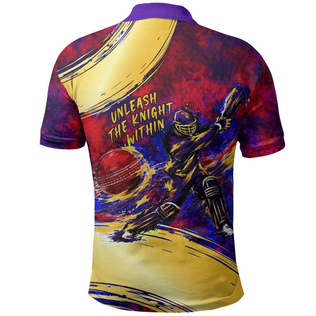 Trinbago Knight Riders Cricket Polo Shirt Trinidad and Tobago Unleash The Knight Brush Stroke