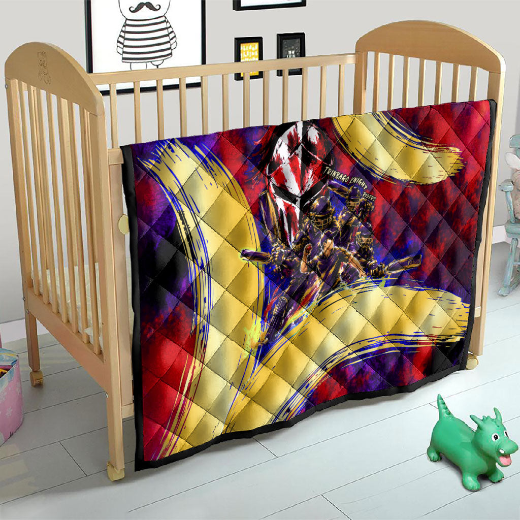 Trinbago Knight Riders Cricket Quilt Trinidad and Tobago Unleash The Knight Brush Stroke