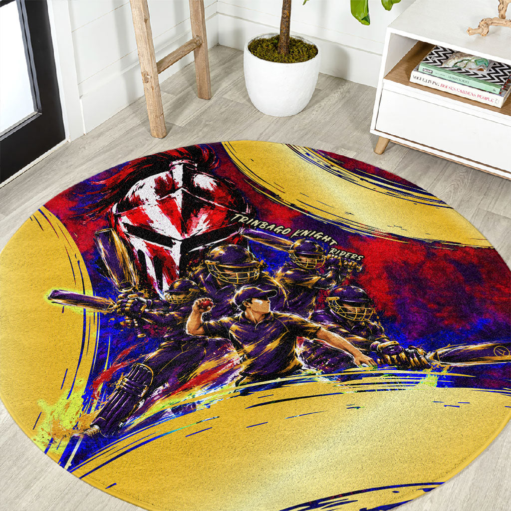 Trinbago Knight Riders Cricket Round Carpet Trinidad and Tobago Unleash The Knight Brush Stroke
