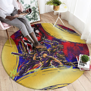Trinbago Knight Riders Cricket Round Carpet Trinidad and Tobago Unleash The Knight Brush Stroke
