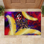 Trinbago Knight Riders Cricket Rubber Doormat Trinidad and Tobago Unleash The Knight Brush Stroke
