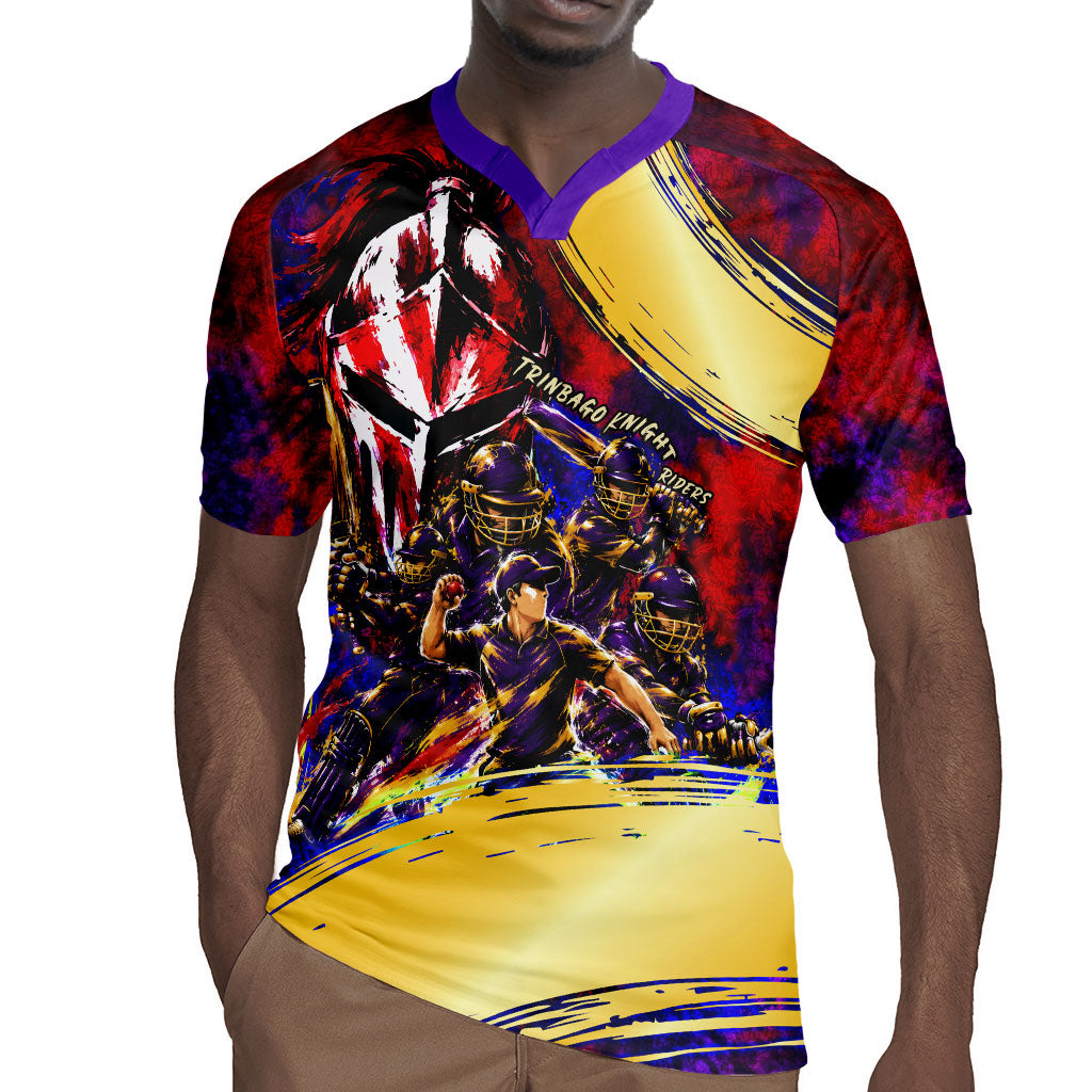 Trinbago Knight Riders Cricket Rugby Jersey Trinidad and Tobago Unleash The Knight Brush Stroke