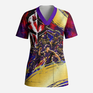 Trinbago Knight Riders Cricket Scrub Top Trinidad and Tobago Unleash The Knight Brush Stroke