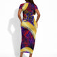 Trinbago Knight Riders Cricket Short Sleeve Bodycon Dress Trinidad and Tobago Unleash The Knight Brush Stroke