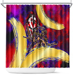 Trinbago Knight Riders Cricket Shower Curtain Trinidad and Tobago Unleash The Knight Brush Stroke