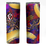 Trinbago Knight Riders Cricket Skinny Tumbler Trinidad and Tobago Unleash The Knight Brush Stroke