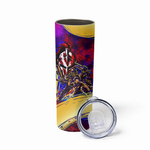 Trinbago Knight Riders Cricket Skinny Tumbler Trinidad and Tobago Unleash The Knight Brush Stroke